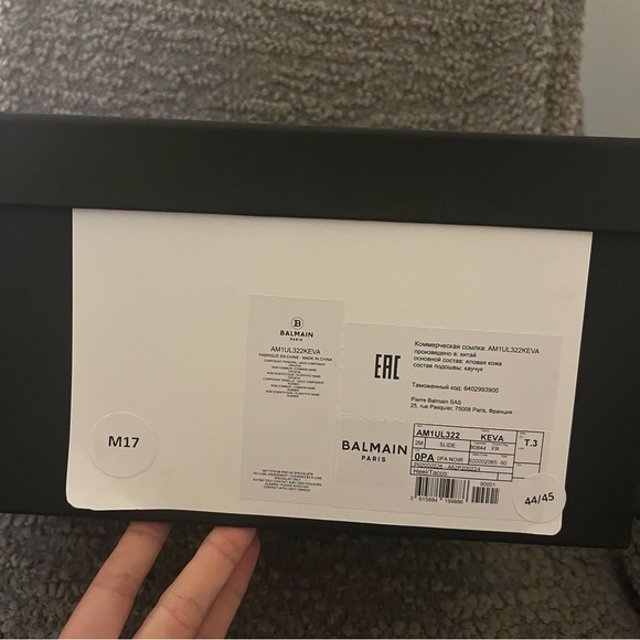 New Balmain Men’s Slide Size 44-45 Black Chunky Sandals - Picture 8 of 12